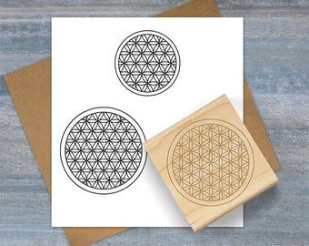 Flower of Life Stamp, Sacred Geometry, Circle Geometry Rubber Stamp Math Circle Rubber Stamp, Circle Stamp