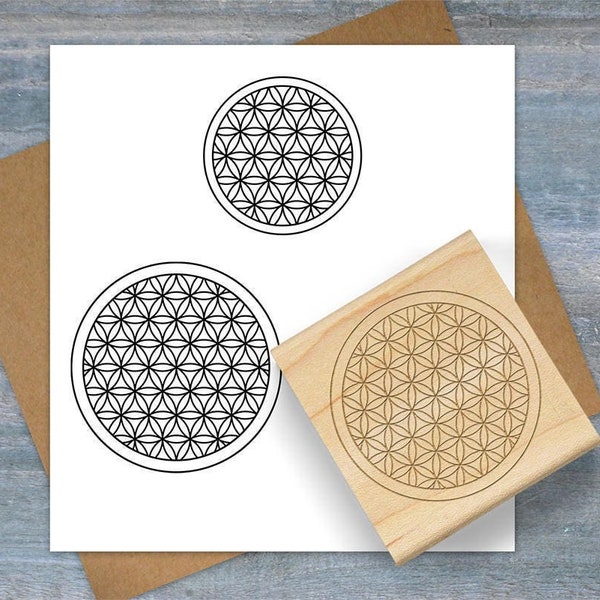 Flower of Life Stamp, Sacred Geometry, Circle Geometry Rubber Stamp Math Circle Rubber Stamp, Circle Stamp
