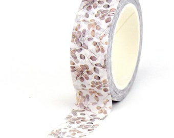 Tiny Leaves Washi Tape - Botanical Masking Tape, Journal Supplies, Autumn Color Leaves Art Tape - For Junk Journals and Art Journals