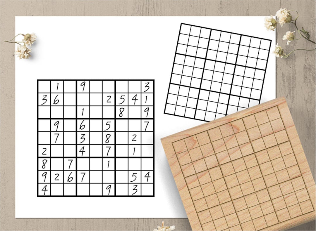 Sudoku Template Stamp Sudoku Rubber Rubber Stamp Sudoku - Etsy