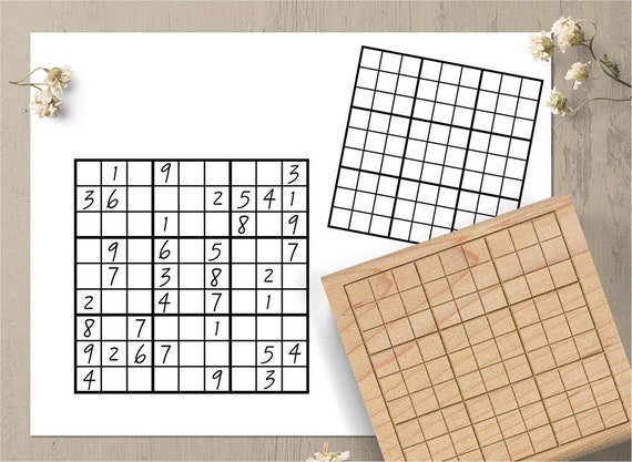sudoku template stamp sudoku rubber rubber stamp sudoku etsy sudoku template