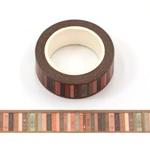 Book Shelf Washi Tape - Reading and Book Lover Masking Tape, Journal and Notebook Supplies for Reading List