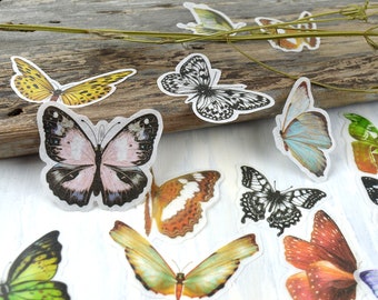 Butterfly Moth Washi Stickers, Junk Journal Supplies, Planner Stickers