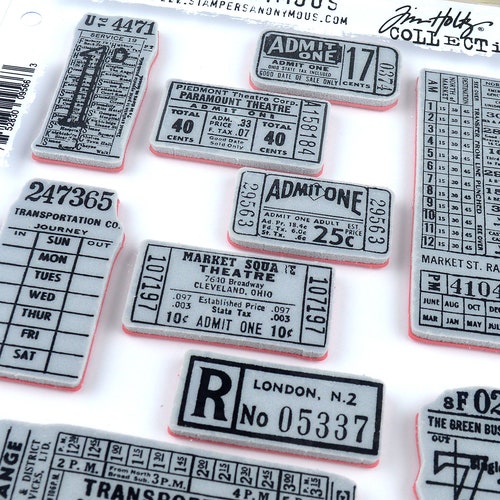 Vintage Ticket Stamps for Journaling Supplies Tim Holtz Cling Etsy