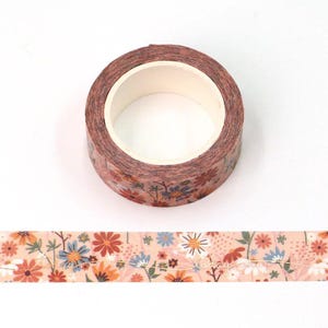 Flower Foil Washi Tape, Today Masking Tape, Cute Pink Peach Washi Tape, Floral Tape