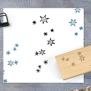 Galileo Stars Rubber Stamp, Science Gift, Astronomy Stamp, Celestial Rubber Stamp, Hand Drawn Doodle Stars Stamp