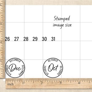 Journal Date Stamps, Postage Cancellation Clear Planner Stamps with Months of the Year Calendar Stamp Set image 5