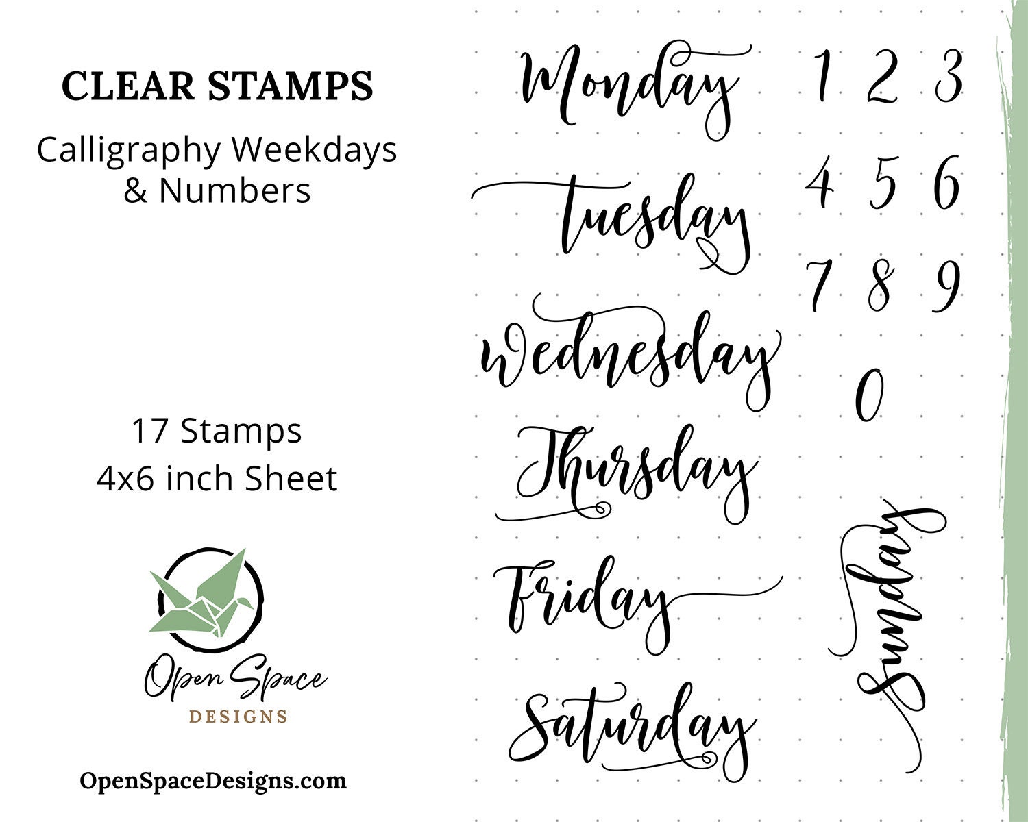 Calendar Stamp, Clear Transparent Stamp, Rubber Stamp, Planner Journal  Accessories, Generic Calendar 