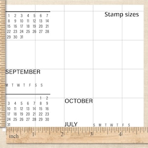 Minimalist Calendar Clear Stamp Set, 4x6in Months Journal Photopolymer Planner Stamps with Perpetual Calendars Dates for Travel Notebook image 7
