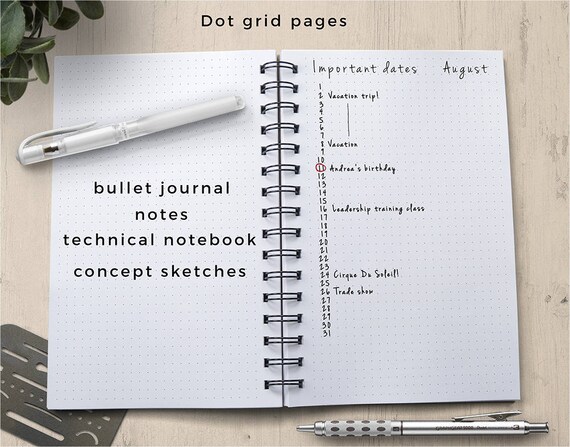 Personalized Compass Travel Journal Bullet Journal Dot Grid Journal Travel Gift Wire Bound Blank Book Gift For Him Compass Notebook 03 - 