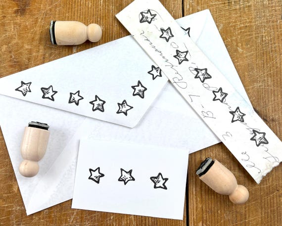 Tiny Stars Rubber Stamp Set, Casual Star Stamp, Party Invitation, Independence Day Stamp, New Years Stamp, Birthday Stamp, Stationary