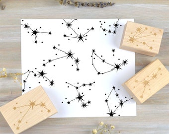 Constellation Zodiac Rubber Stamp, Astronomy Stamp, Celestial Astrology Space Stamp, Journal and Notebook Acessory