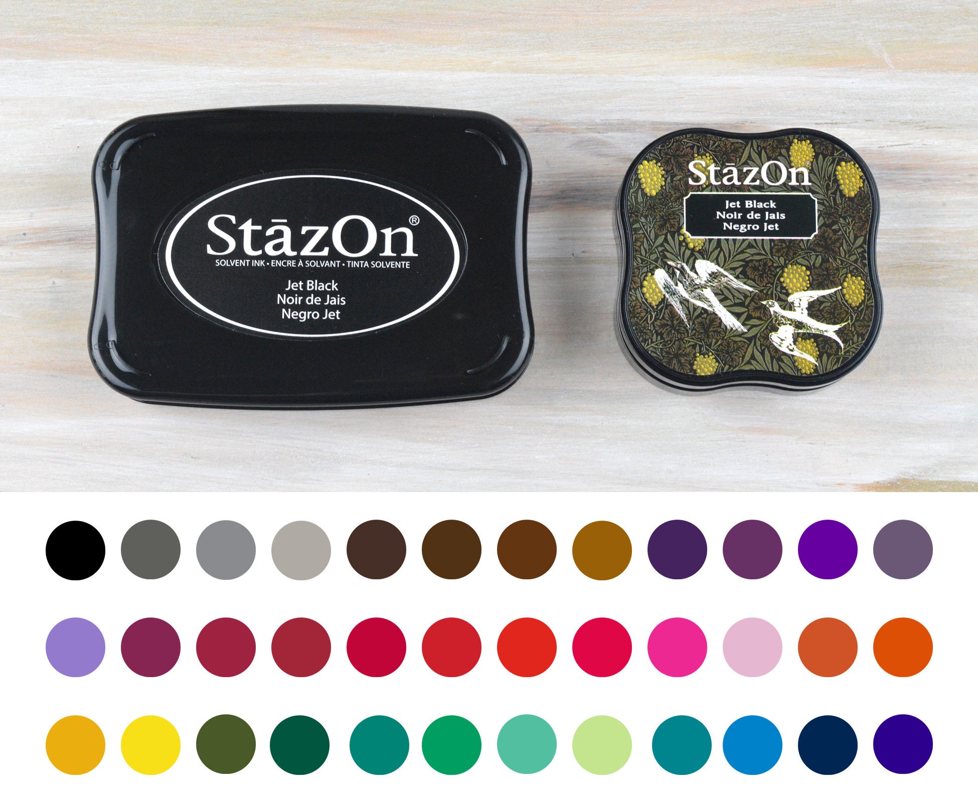 Black Ink Pad for Plastic, Non-porous Surfaces Ink, Black Stazon