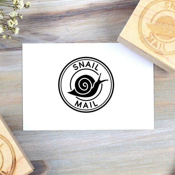 Snail Mail Rubber Stamp - Pen Pal, Postcrossing, Mail Exchange Stamp, for Mail Art Envelopes