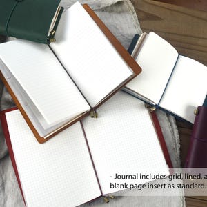 Leather Refillable Journal - Personalized A5 Travel Notebook with 3 Inserts image 6