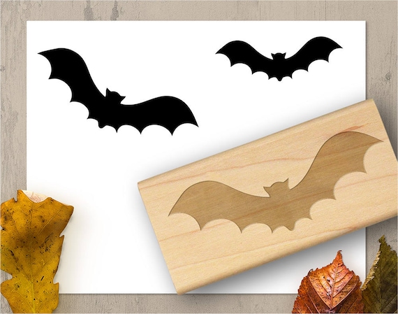 Bat  Stamp, Bat Halloween Rubber Stamp, Halloween Stamp, Cute Bat Stamp, Spooky Rubber Stamp 036