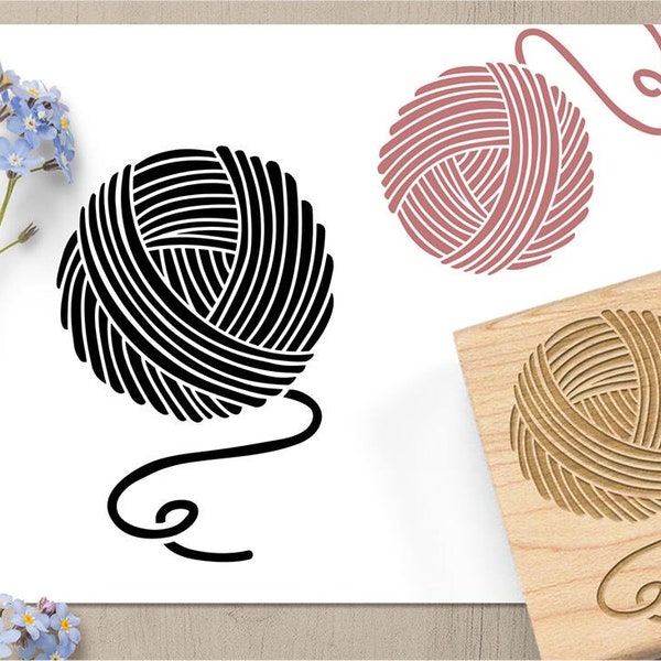 Yarn Stamp, Knitting Stamp, Crochet Stamp, Thread Stamp, Sewing Stamp, Craft Stamp, Yarn Rubber Stamp, Crafter Gift 167