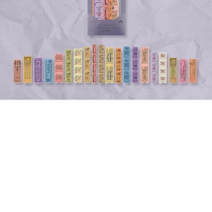 May include: A collection of colorful vintage-style tickets, arranged in rows. The tickets are in various sizes and colors, including yellow, blue, and pink. A packet of tickets is visible at the top, with the text "Style 5".