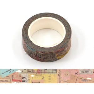 Travel Tickets Washi Tape, Vintage Style Masking Tape, Junk Journal Supplies, Traveler Journal, Planner, or Notebook Acessory