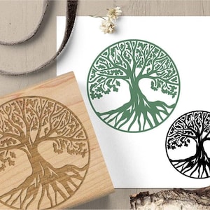Tree of Life Stamp, World Tree Rubber Stamp, Tree Stamp, Roots Stamp, Journal Stamp, Ancient Symbol Stamp