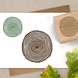 Tree Ring Stamp, Tree Ring Rubber Stamp, Nature Stamp, Plant Stamp, Outdoors Stamp, Camping Stamp, DIY Gift Wrap, Tree Stamp