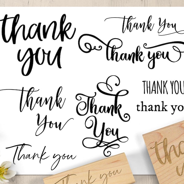 Thank You Rubber Stamp, Thank You Stamp for Thank You Cards, Card Making Stamp, Gift Stamp, Wedding Gift Stamp