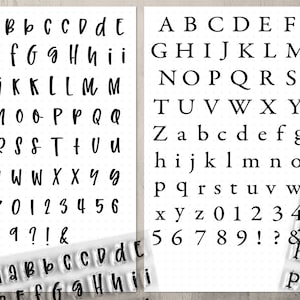 Alphabet Clear Stamp Set 65pc, Letter Rubber Stamps, Junk Journal Supplies, Notebook, or Dotted Journal