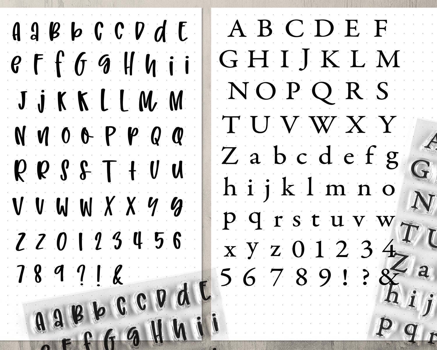 Script Letters Clear rubber Stamps/Planner Stamps/Stamp Set/Food Stamp –  DokkiDesign