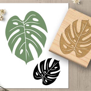 Monstera Leaf Rubber Stamp, Tropical Leaf Nature Stamp, Foliage Plant Rubber Stamp, Large Art Stamp