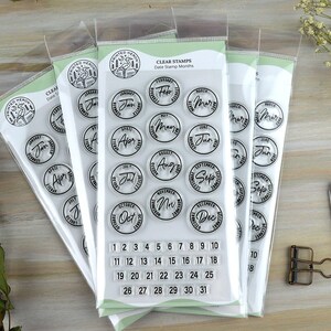 Journal Date Stamps, Postage Cancellation Clear Planner Stamps with Months of the Year Calendar Stamp Set image 7