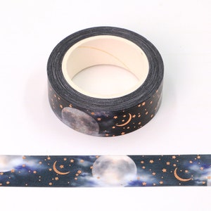 Moon Foil Washi Tape, Lunar Masking Tape, Full Moon Journal Supplies