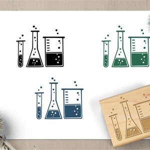Chemistry Lab Stamp, Chemistry Gift, Science Stamp, Doodle Stamp, Teacher Stamp, Science Journal Stamp 079