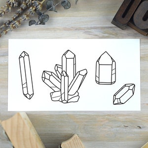 Crystal Rubber Stamp, Quartz Mineral Stamp, Gem Stamp, Mineral Specimen, Rock Stamp - a Science Nature Stamp, Healing Crystals, Crystal Gift