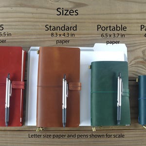 Leather Refillable Journal - Personalized A5 Travel Notebook with 3 Inserts image 4