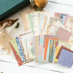 Journal Supplies Paper Pack 60 pcs, Small Scrapbook Paper, for Junk Journals, Art Journals and Travelers Notebooks