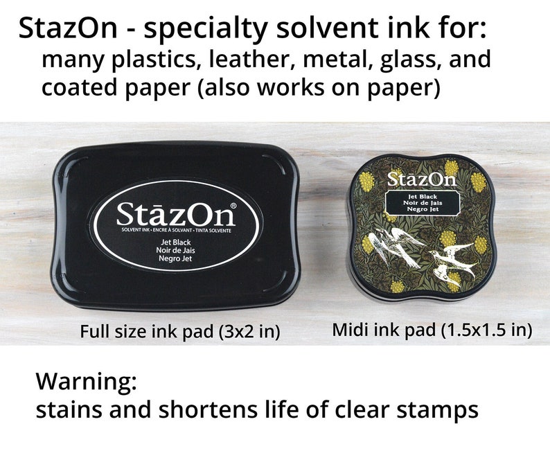 StazOn Ink Pad, 36 Colors, Solvent Rubber Stamp Ink for Plastics, Acid Free Ink, Colors: Black, Brown, Blue, Red, Green for Stamping image 2