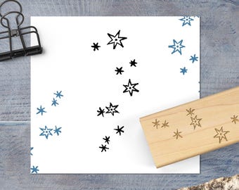 Sello de goma de estrellas de Galileo, regalo científico, sello de astronomía, sello de goma celestial, sello de estrellas dibujadas a mano