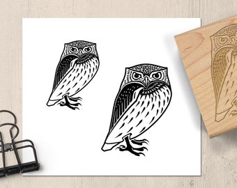 Owl Bird Rubber Stamp, Cute Owl Stamp, Scrapbook Stamp, Journal Supplies for Travelers Notebook, Art Journal Stamp