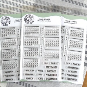 Minimalist Calendar Clear Stamp Set, 4x6in Months Journal Photopolymer Planner Stamps with Perpetual Calendars Dates for Travel Notebook image 8