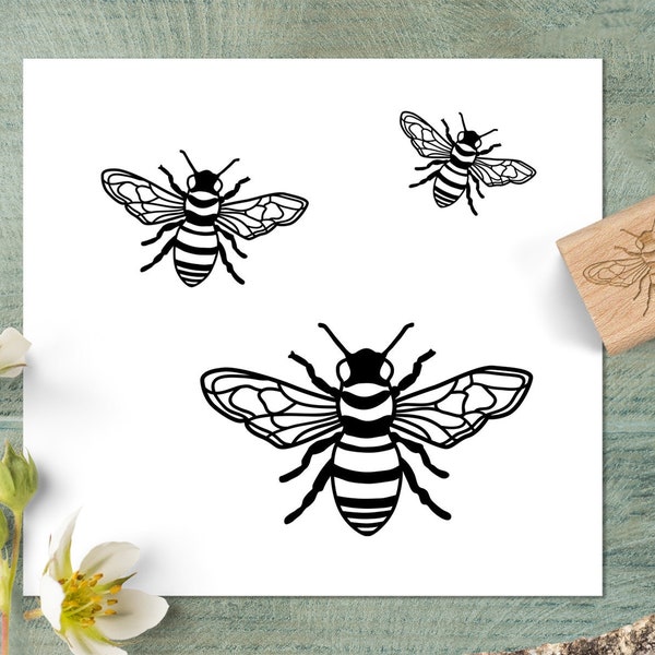 Hand Drawn Bee Stamp for Weddings and Favors, Tiny Honey Bee Rubber Stamp, Insect Stamp for Planners, Journals, and Travelers Notebooks