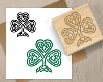 Celtic Shamrock Stamp, Clover Stamp, St Patrick's Day Stamp, Irish Stamp, Celtic Rubber Stamp, Celtic Knot Stamp, Lucky Stamp 128