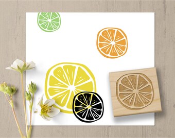 Citrus Stamp, Lemon Stamp, Orange Stamp, Lime Stamp, Fruit Rubber Stamp, Spring Summer Stamp, Food Stamp, Cooking Kitchen Stamp 142