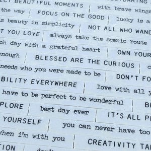 Journal Words Sentiments Stamp Set, Tiny Text - Tim Holtz Cling Stamps, Journaling Supplies for Junk Journals