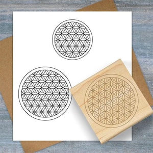 Flower of Life Stamp, Sacred Geometry, Circle Geometry Rubber Stamp Math Circle Rubber Stamp, Circle Stamp