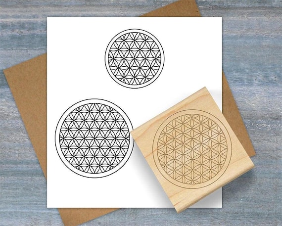 Flower of Life Stamp, Sacred Geometry, Circle Geometry Rubber Stamp Math Circle Rubber Stamp, Circle Stamp