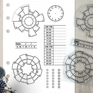 Date and Schedule Clear Bullet Journal Stamps, Planner, Chronodex