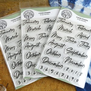 Script Month Journal Clear Stamp Set, 4x6in Photopolymer Planner Stamps with Number Stamps for Dates and Calendars image 6