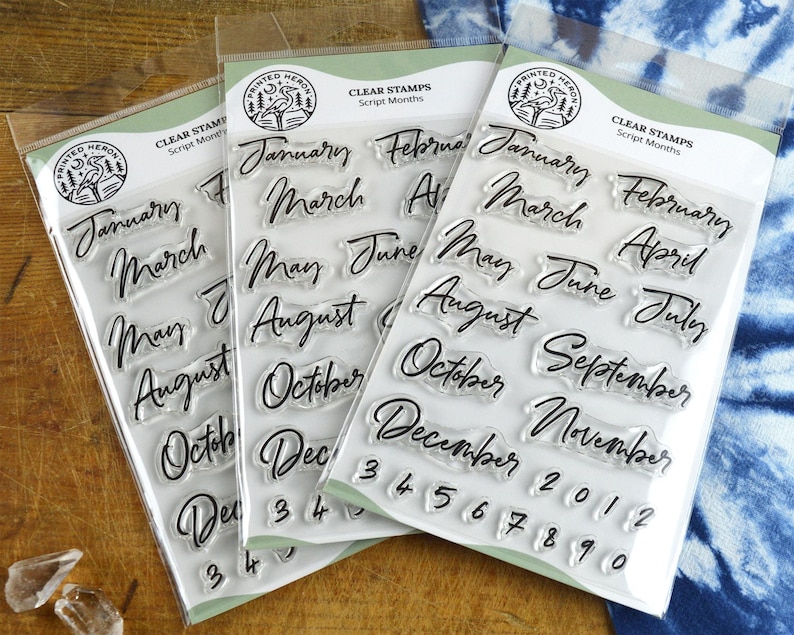 Script Month Journal Clear Stamp Set, 4x6in Photopolymer Planner Stamps with Number Stamps for Dates and Calendars image 6