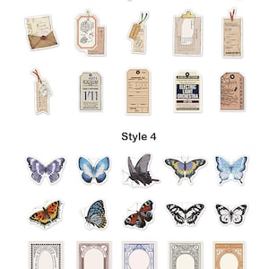 Junk Journal Washi Stickers, Butterfly, Moon, Floral Stickers for Planners, Art Journals, and Travel Notebooks image 8