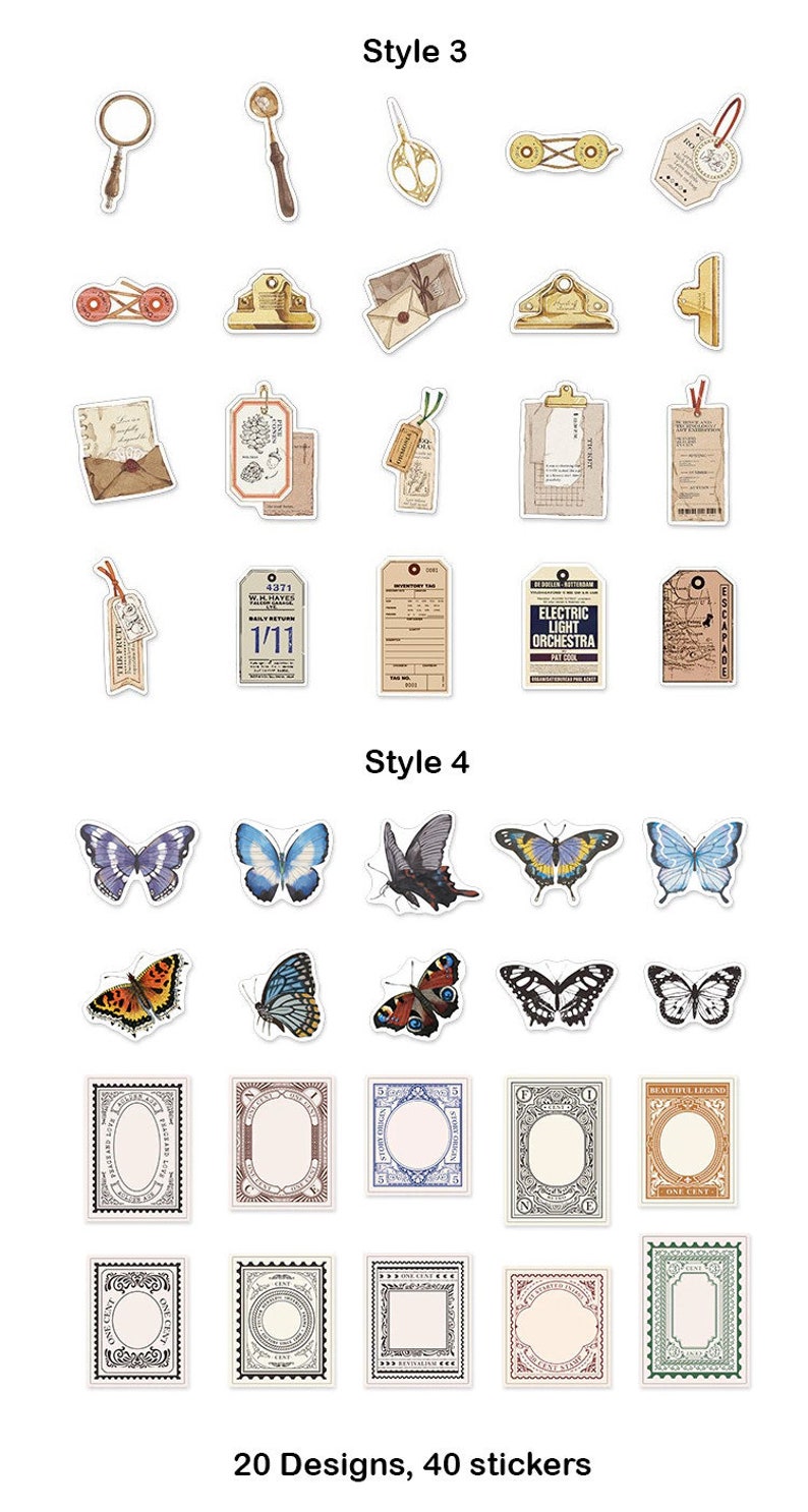 Junk Journal Washi Stickers, Butterfly, Moon, Floral Stickers for Planners, Art Journals, and Travel Notebooks image 8